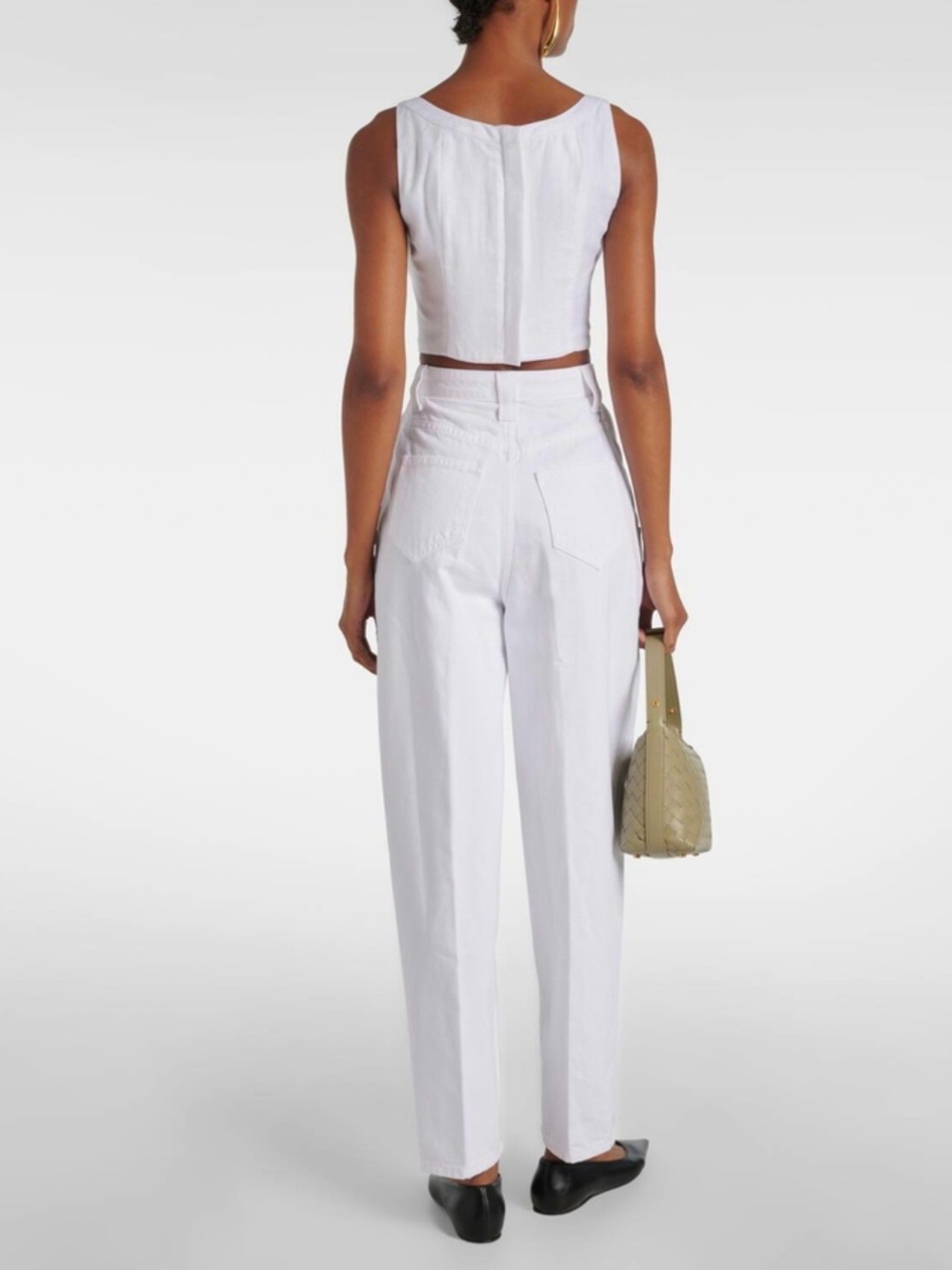 STAUD Vaga Linen White Corset Top NWT Size 0 - Picture 6 of 15